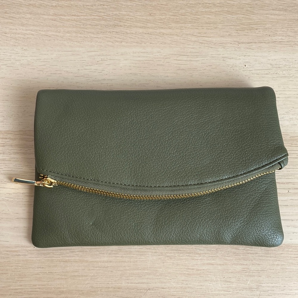 Charming Charlie olive green fold over evening clutch handbag new without tags